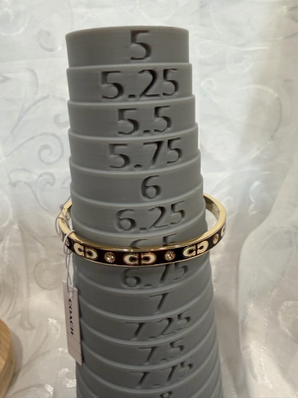 Coach Gold-Tone Bracelet with Black and White Enamel and Crystal - Picture 5 of 6